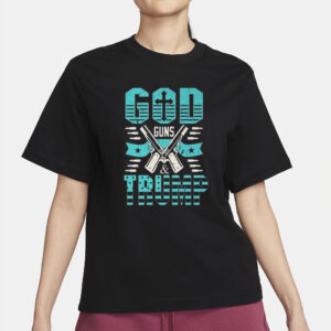 Patriotic Apparel: God, Guns, and Trump T-Shirt for American Supporters 6 American Trump Supporters Apparel God Guns And Trump Gift Premium T-Shirt2