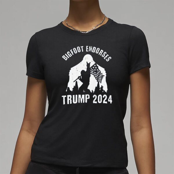 Bigfoot Endorses Trump 2024, Bigfoot for Trump, Save America T-Shirt3