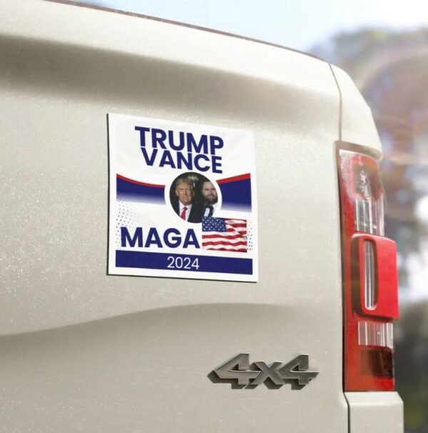 Car Magnets political campaign Trump Vance, Truck magnet Maga, Trump president elections 2024, Colorful car magnet Trump Vance 20241