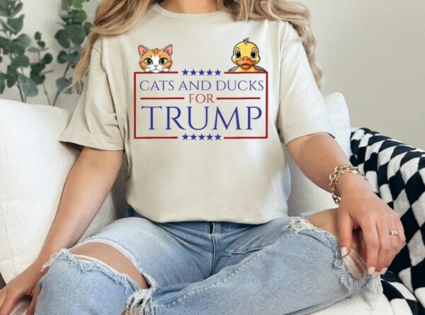 Cats and Ducks for Trump Shirt, Donald Trump 2024 T-Shirt, Trump Vance Election Tee Republican Rally, Trump Harris Debate, Funny Trump Shirt