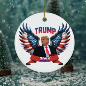 Trump 2024 Ceramic Christmas Ornament: A Festive Symbol of Political Support 3 Christmas Tree Decor, Donald Trump for president 2024, Political Trends, Ceramic Ornament, Holiday Gift for her of Him.1