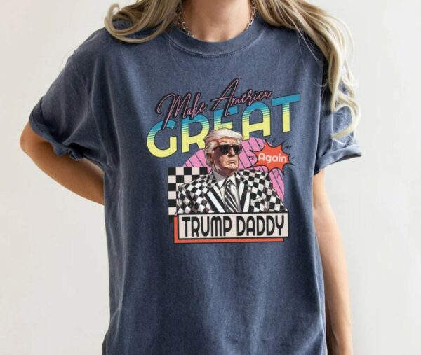 Comfort Colors Shirt, Checkered Trump Tee, Trump Daddy Tee, Make America Great Again Tee, Republican Tee, Trump Campaign Tee, Trump 2024 Tee3