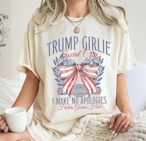 Comfort Colors® Trump Shirt 2024, Coquette Trump Social Club Shirt, Election Shirt 2024, Trump Girlie Bow Flag Tee, Maga Vote 2024