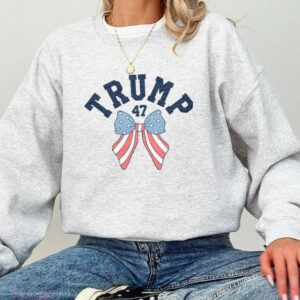 Coquette Trump 47 Sweatshirt Preppy Varsity MAGA Sweater American Flag Republican Crewneck Cute Patriotic Bows Sweatshirt Conservative Gift 3 Coquette Trump 47 Sweatshirt Preppy Varsity MAGA Sweater American Flag Republican Crewneck Cute Patriotic Bows Sweatshirt Conservative Gift1