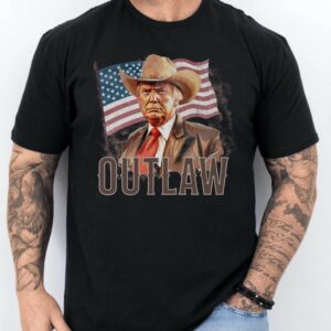 Cowboy Outlaw Trump 2024: The Ultimate MAGA Statement for True Patriots 5 Cowboy Outlaw Trump 2024 MAGA Shirt, Trump Supporter Gift, Trump Rally, Retro Western American Flag, Country Western, Felon Trump Shirt1