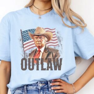 Cowboy Outlaw Trump 2024: The Ultimate MAGA Statement for True Patriots 7 Cowboy Outlaw Trump 2024 MAGA Shirt, Trump Supporter Gift, Trump Rally, Retro Western American Flag, Country Western, Felon Trump Shirt3