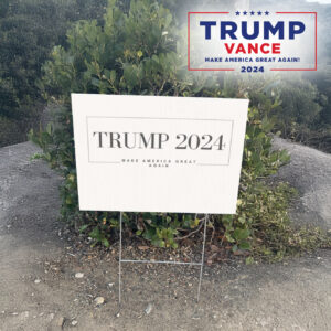 Modern Minimalist Cream Trump Yard Sign: Elevate Your Political Expression 6 Cream Minimalist Trump Yard Sign, Modern Aesthetic Political Lawn Sign2