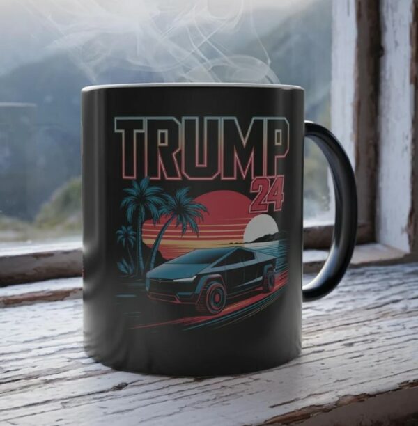 Cybertruck Trump 2024 Magic Mug, Funny Political Mug Gift, Texas Cyber Truck, Elon Musk Fan, American Mug, Patriotic Election Mug, Dad Gift