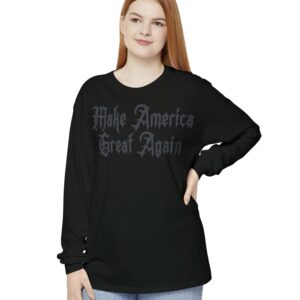 Unleash Your Dark Gothic Patriotism: MAGA Long Sleeve Shirt 6 Dark Gothic MAGA Long Sleeve Shirt US
