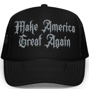MAGA Trucker Hat: Dark Gothic Style for Patriots 6 Dark Gothic MAGA Trucker Hats