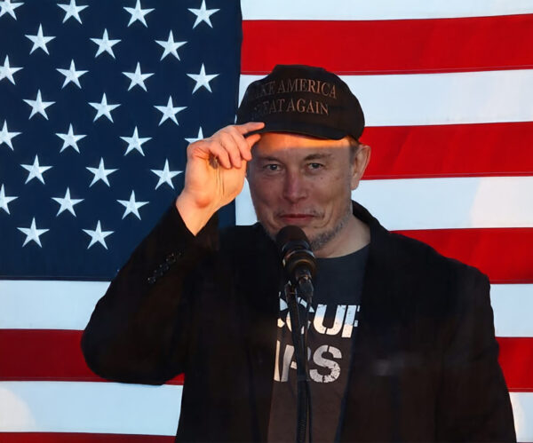 Dark MAGA Hat Elon Musk at Trump Butler rallys