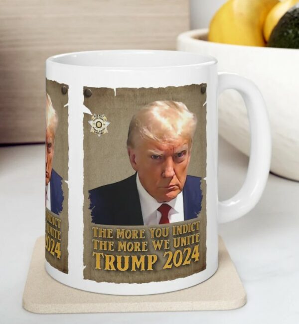 Donald Trump 2024 Mug Donald Trump Mug Shot Design Coffee Mug Patriotic Mug Design Accent Coffee Mug, 11oz2