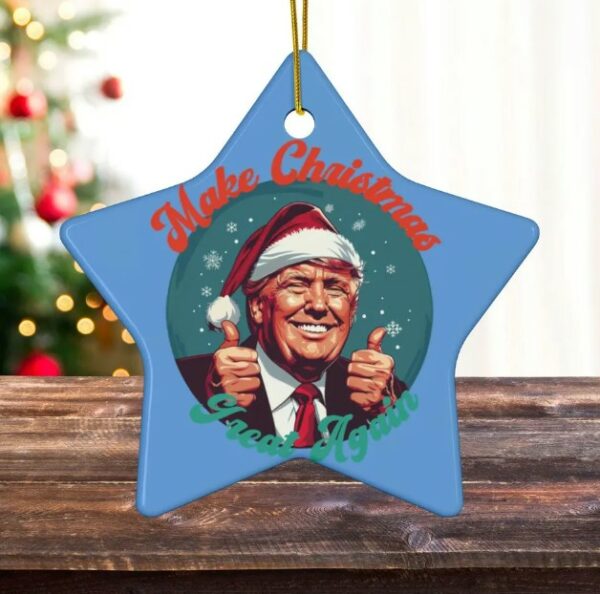 Donald Trump 2024 Ornaments Make Christmas Great Again Ceramic Ornaments Sets 1pc 3pc 5pc10pc Christmas Ornaments Holiday Political Decor3