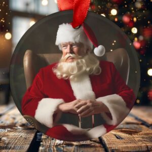 Donald Trump Christmas Ornament Acrylic with Ribbon Trump 2024 Christmas Gift Donald Trump Santa Secret Santa Gift MAGA2