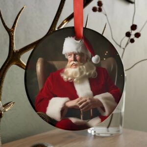 Donald Trump Christmas Ornament Acrylic with Ribbon Trump 2024 Christmas Gift Donald Trump Santa Secret Santa Gift MAGA3