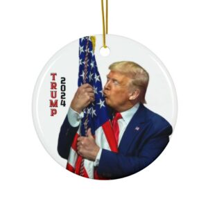 Patriotic Trump 2024 Christmas Ornament: Show Your MAGA Pride 3 Donald Trump Christmas Ornament, Trump 2024 Ornament, MAGA Ornament, USA flag and Trump, Patriotic Gifts, Republican Gifts1