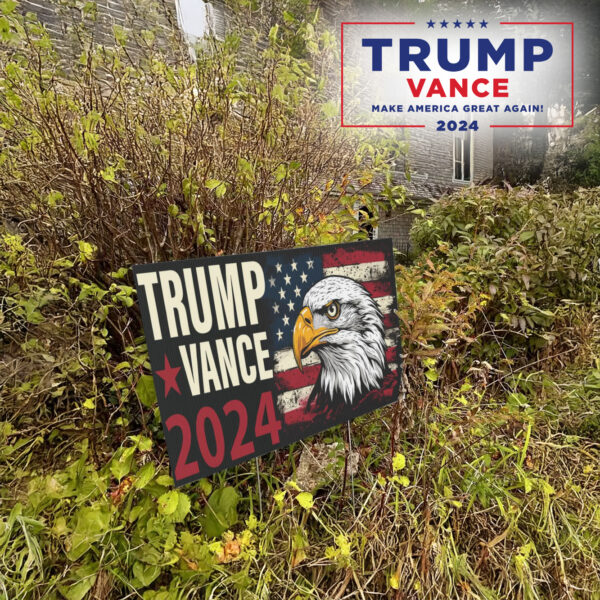 Donald Trump JD Vance 2024 Eagle Design lawn Yard Sign