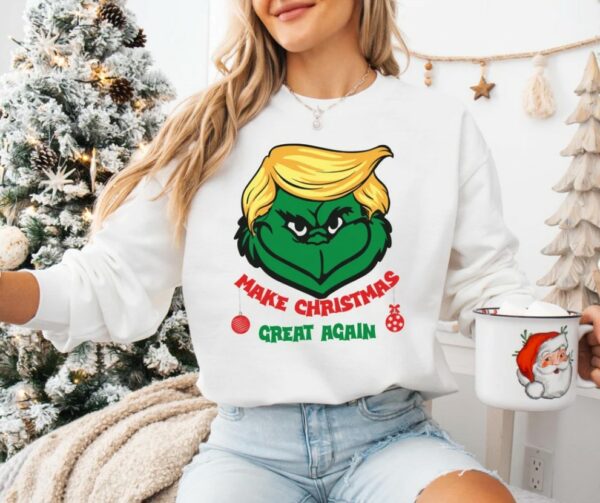 Donald Trump Make Christmas Great Again Sweatshirt, Funny Trump Christmas Shirt, President Trump Tee, Trump MAGA Shirt