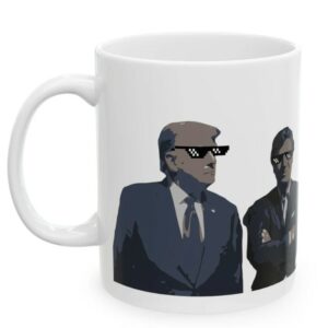Trump and Tucker Carlson Coffee Mug: MAGA Thug Life Ceramic Cup 3 Donald Trump Tucker Carlson Coffee Mug Funny Trump Mug Shot Coffee Cup America First MAGA Thug Life Tucker Carlson Ceramic Mug (11oz, 15oz)1