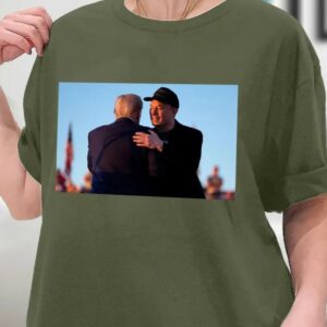 Elon Musk and Trump Shirt, Elon Jumping at Rally Tshirt, Elon Musk Supports Trump Shirt, Dark MAGA, Political Shirt, Sweatshirt, Hoodie1