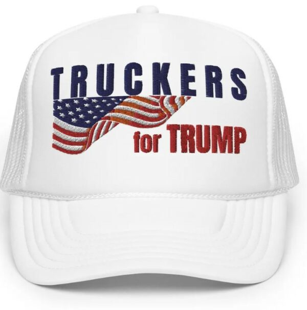 Embroidered Truckers for Trump Hat, Take America Back, Trump Rally Supporter Cap, Patriotic Flag Support Trump Hat, 2024 Election Gift.1