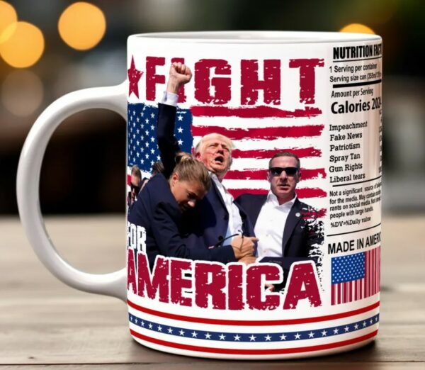 Fight For America Trump President 2024 Election Mug Wrap Download Digital, Patriotic Mug Design, Trump 2024 Digital Download, PNG File