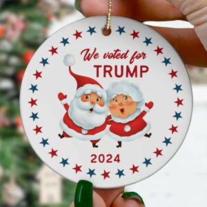 Hilarious Trump 2024 Christmas Ornament: A Festive Political Statement 3 Funny Christmas Trump 2024 Ornament, funny political ornament, Mr and Mrs Santa Claus funny ornament, republican gift ornament, vote trump1