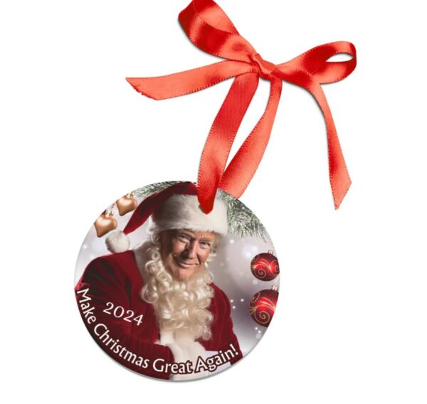 Funny President Donald J. Trump Make Christmas Great Again 2024 - Acrylic Ornament with Ribbon - MAGA1