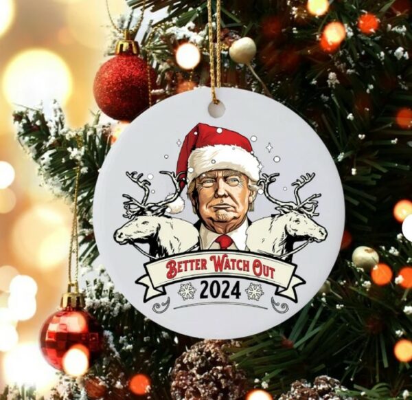 Funny Trump Christmas Ornament, Donald Trump 2024 Supporters, Political Decor, Gift for Republican, Election Gift1