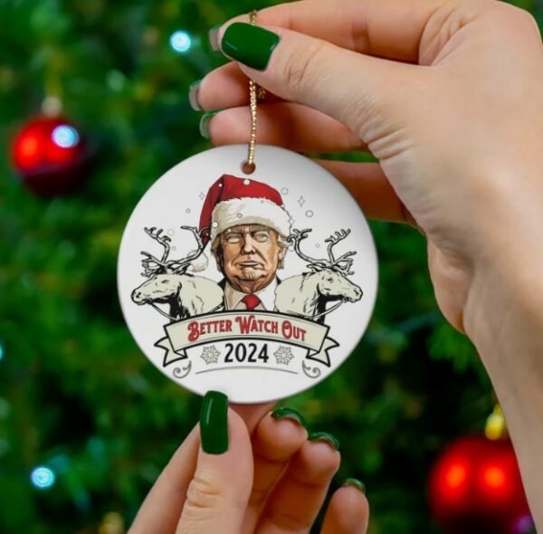 Funny Trump Christmas Ornament, Donald Trump 2024 Supporters, Political Decor, Gift for Republican, Election Gift3