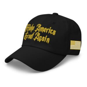 MAGA Hat: Gold Dark Gothic Edition 6 Gold Dark Gothic MAGA Hat Cap US