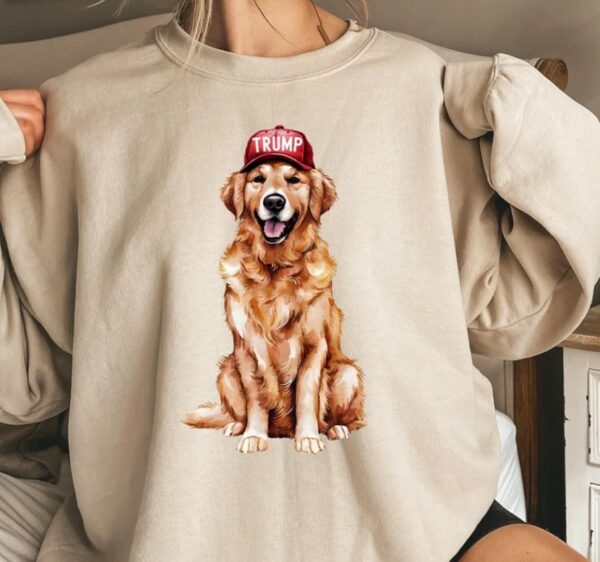 Golden Retriever Trump SweatShirt, Trump SweatShirt, Even My Dog Wants Trump, Dog Lover Sweater, Patriotic Dog Shirt, American Flag Trump