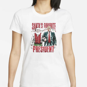 Humorous Trump Christmas T-Shirt Design: Santa's Favorite President 5 Humorous Trump Christmas T-Shirt Design Clipart Illustration, Santa's favorite president shirt, 1