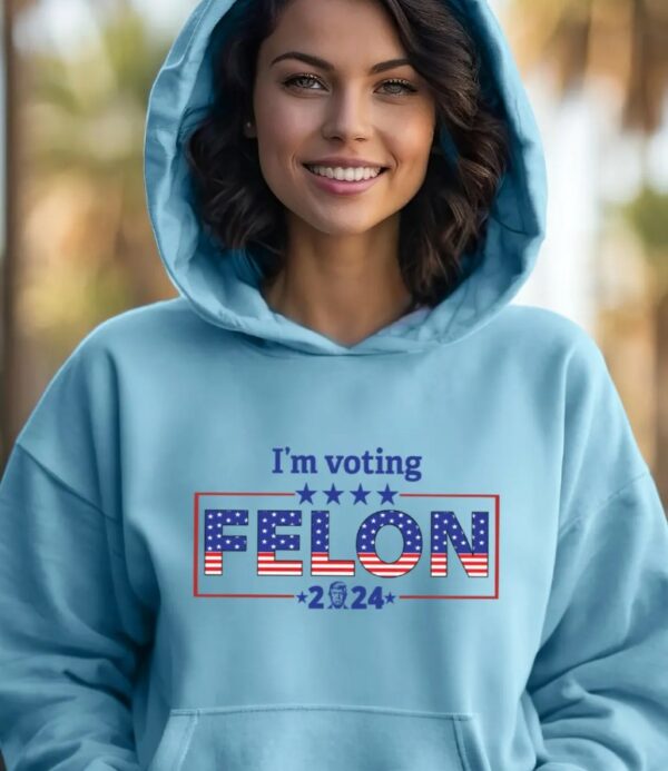 I'm Voting Felon Hoodie, Trump Vance Election 2024 Hoodie, Trump Felon America Hoodie, Trump Wanted For President Hoodie ,2