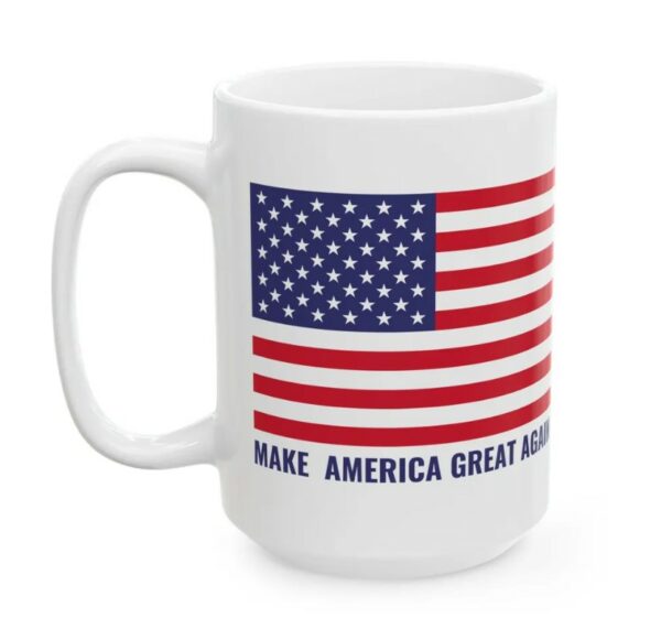 MAGA Ceramic Mug, (11oz, 15oz), American flag mug, Patriotic mug, Trump 2024, MAGA mug, Cool coffee mug, Trump mug, Flag mug, US Flag mug1