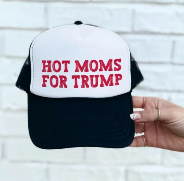 MAGA Women’s Snapback trucker hat, Donald Trump 2024 MAGA Patriots Hat, Hot Moms for Trump Apparel, President Hat, Ladies Trump Hat 20242 - Copy