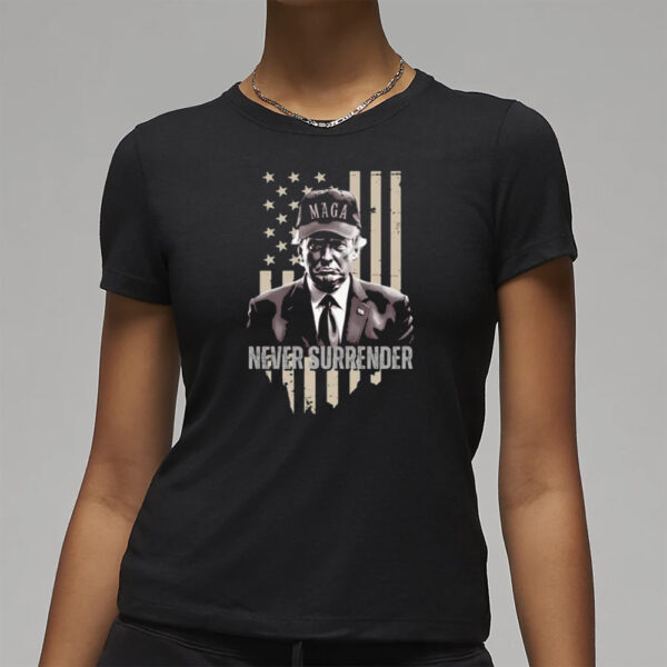 Never surrender Dark MAGA Shirt, American Flag Shirts3