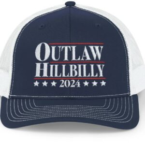 Outlaw Hillbilly 2024 Hat, Outlaw Hillbilly Embroidered Trucker Hat, Embroidered Trump Hat, Trump Trucker Hat, I'm Voting for the Outlaw 4 Outlaw Hillbilly 2024 Hat, Outlaw Hillbilly Embroidered Trucker Hat, Embroidered Trump Hat, Trump Trucker Hat, I'm Voting for the Outlaw1