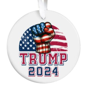 Patriotic American Fist Flag Ornament: Trump 2024 Keepsake Gift for Election 3 Patriotic American Fist Flag Ornament Gift, Trump Fist Flag 2024 Keepsake Gift Ornament, Election 2024 Gift Ornaments with the Fist USA Flag1