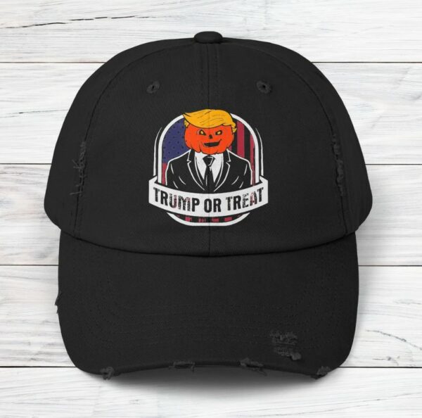 Patriotic Distressed Trump Hat Halloween 2024 Election Trump Gift Republican Friends Christmas Stocking Stuffers Family Funny Jokes Crew Cap