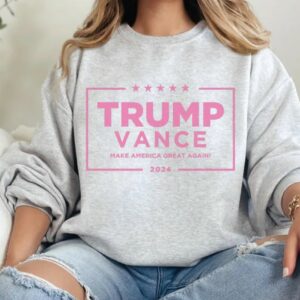 Pink Trump Vance 2024: American Patriot Sweatshirt for Conservative Women 5 Pink Trump Vance 2024 Sweatshirt, 24 President Election Sweater, American Patriot Crew Neck for Conservative Women, MAGA Republican Gifts1