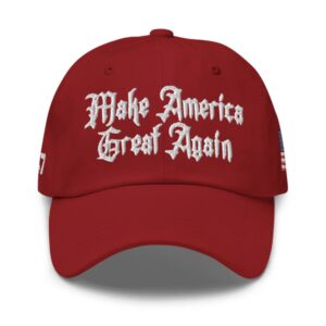 MAGA 45-47 Red Gothic Hat: Show Your Patriotism with Style 9 Red Gothic MAGA 45-47 Hat Cap