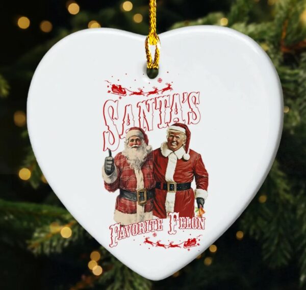 Santas Favorite Felon Trump Christmas Ornament, MAGA Christmas 2024 Ornament, Christmas Party Ornament, Trump Christmas 2024 Ornament2