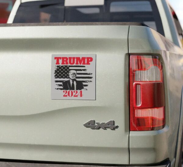 TRUMP 2024 sticker, USA Flag, Support Trump-Inspired Car Magnet, Trump ,free shipping, American Flag Election Fun 2024 Bumper Sticker1