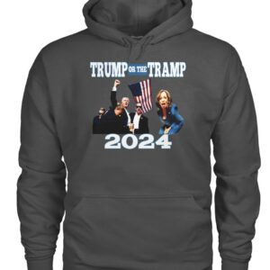 TRUMP OR THE TRAMP 2024: The Ultimate Political Statement T-Shirt 8 TRUMP OR THE TRAMP 2024 T-SHIRT US