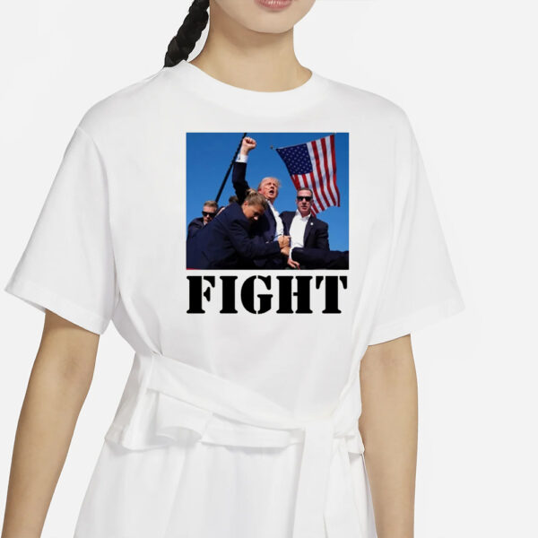 TRUMP SHOT FIGHT! Assassination Attempt Fist Pump American Patriotic Tee T-Shirt 2024