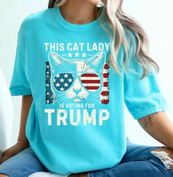 This Cat Lady Is Voting For Trump Comfort Colors® Tee, MAGA Shirt, Cat Mom for Trump, Trump 2024, Cat Mama Shirt, Trump Vance Merch