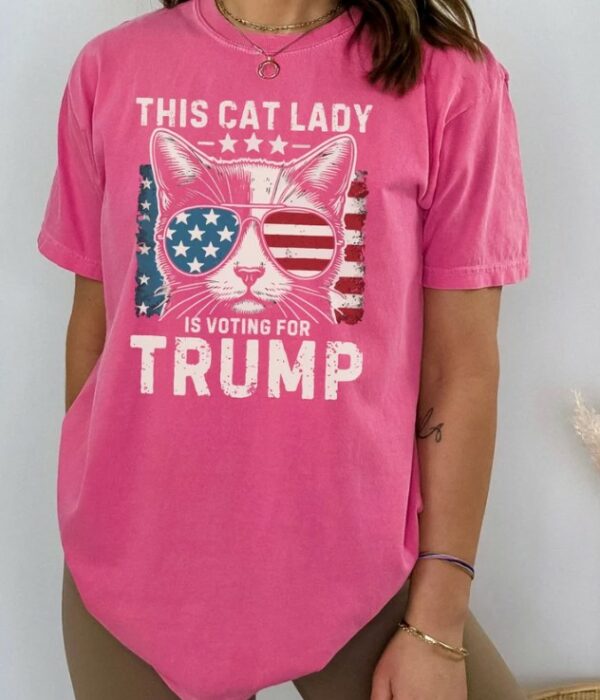 This Cat Lady Is Voting For Trump Comfort Colors® Tee, MAGA Shirt, Cat Mom for Trump, Trump 2024, Cat Mama Shirt, Trump Vance Merch1