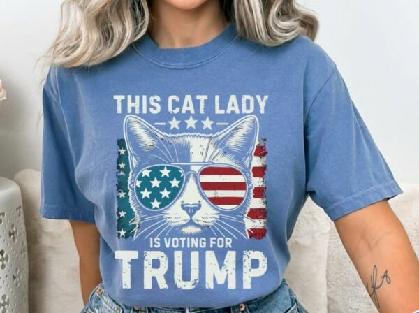 This Cat Lady Is Voting For Trump Comfort Colors® Tee, MAGA Shirt, Cat Mom for Trump, Trump 2024, Cat Mama Shirt, Trump Vance Merch3