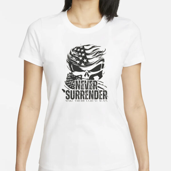 Trendy Patriotic Trump 2024 Tee, Never Surrender Shirts1